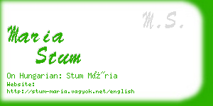 maria stum business card